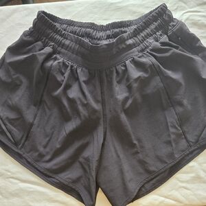 Lululemon Athletica Black Running Shorts Size 4 Athletic Workout Zip Pocket